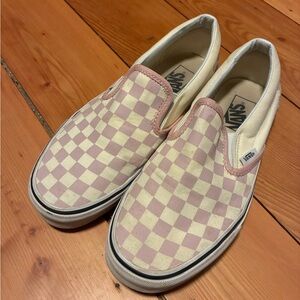 Vans Slip-On Checkerboard Sneakers - Pink & Cream